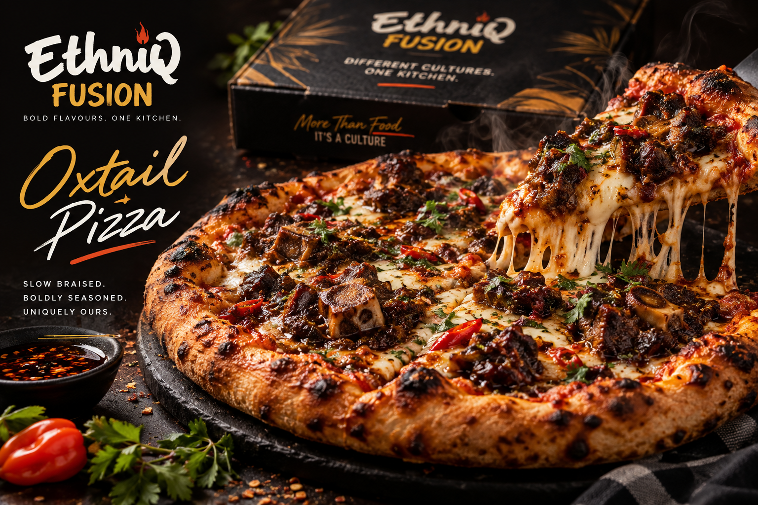 EthniQ Fusion Oxtail Pizza